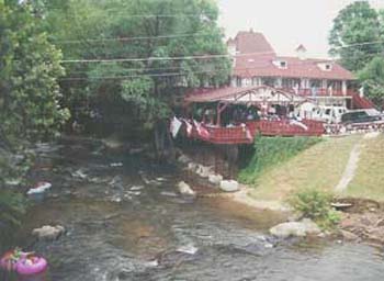 Tubing on the river in Helen, Georgia