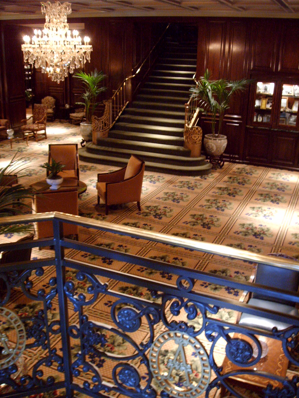 View of the lobby area from the renowned French Restauraunt