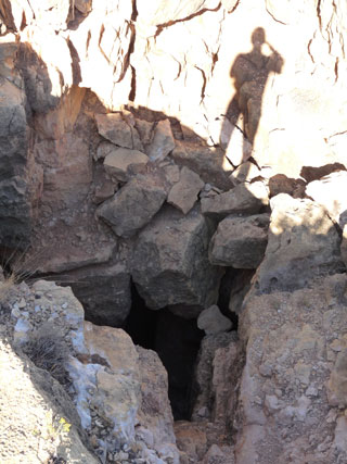 One of several deep caves around the Two Guns property. Watch your step..
