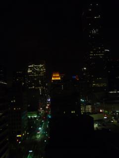 Downtown view of Houston from our Hotel ICON room