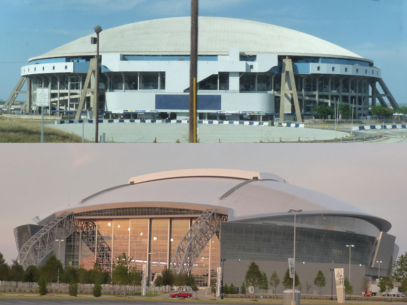 Texas Stadium Old and New