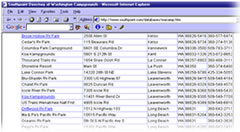 A screenshot of one of our state campground directories