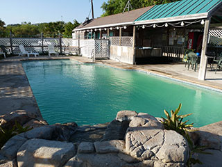 Unique swimming pool area, built by the owner himself.