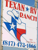 Look for the Texan RV Ranch sign near the entrance just off of Hwy 287