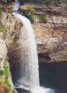 The 100 foot drop of Desoto Falls