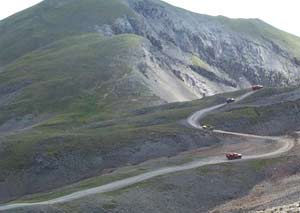 The road beyond Imogene Pass which leads to Silverton.