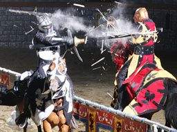 Besides the great food, the highlight of the evening is some expert jousting