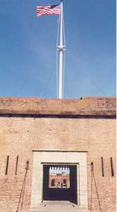 The drawbridge entrance to Fort Pulaski