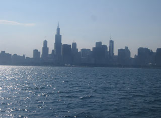 Skyline of Chicago from aboard the Tall Ship Windy.