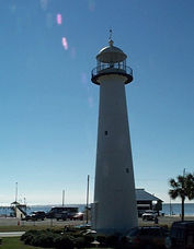 The Biloxi Lighthouse, pride of the state, stands tall along the Mississippi coast