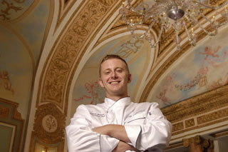 Jason Weaver of the elegant French Room restauraunt in Dallas, where culinary dishes are served up to match the palatial surroundings 