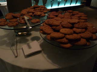 Relax with fresh baked cookies and milk, complimentary at the Magnolia Hotel