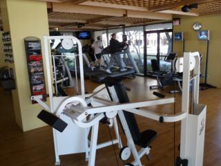 A large array of fitness equipment is available