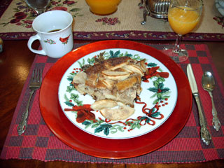 The delicious German Apple Pancakes at the Villa B&B in Galveston