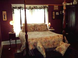 The Bordeaux Room is one of several romantic rooms at the Villa 