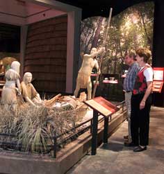 Karankawa canoe on display on the first floor