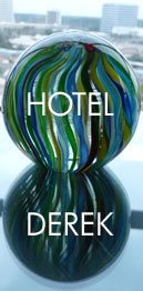 Unique glass sculptures and paintings add to the special character of the Hotel Derek
