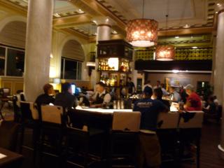 The popular bar area at the LINE & LARIAT in the lobby of the Hotel ICON