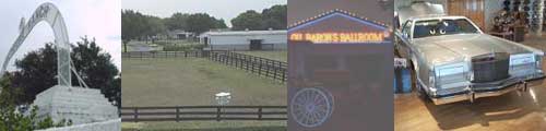 As shown, one of the entrance gates, the ranch, ballroom, and gift shop