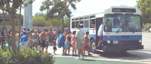 Free tram at Schlitterbahn Waterpark,New Braunfels,Texas