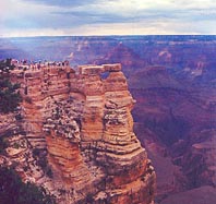 Tourists here are overlooking the Canyon at the South Rim.