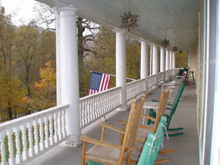 Relax in a rocking chair and take in the beautiful Blue Ridge Mountains