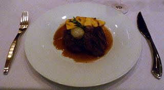 Buffalo tenderloin medallions dish at the Valentino in Houston